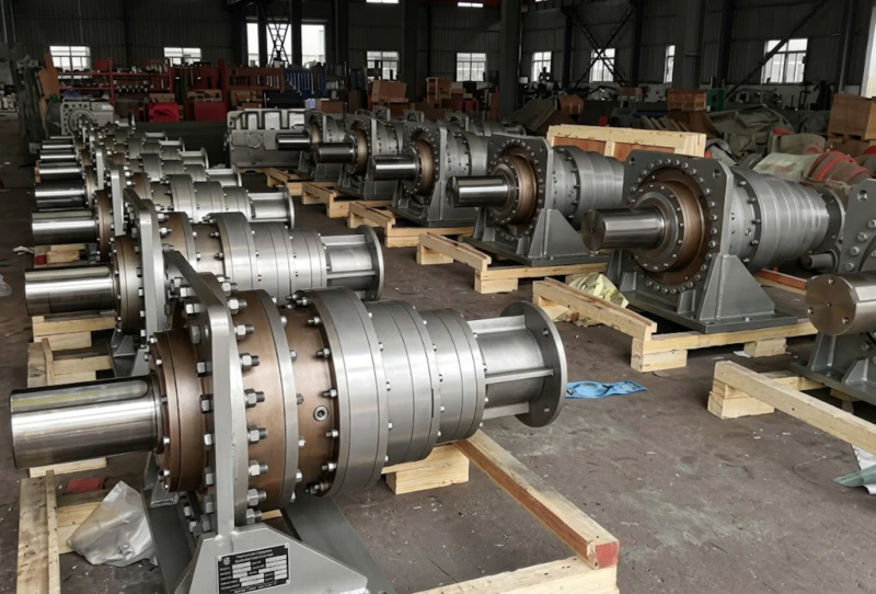 S-Series Inline Planetary Gearbox production workshop — precision manufacturing facility for heavy-duty coaxial planetary gear units replacing Brevini S series