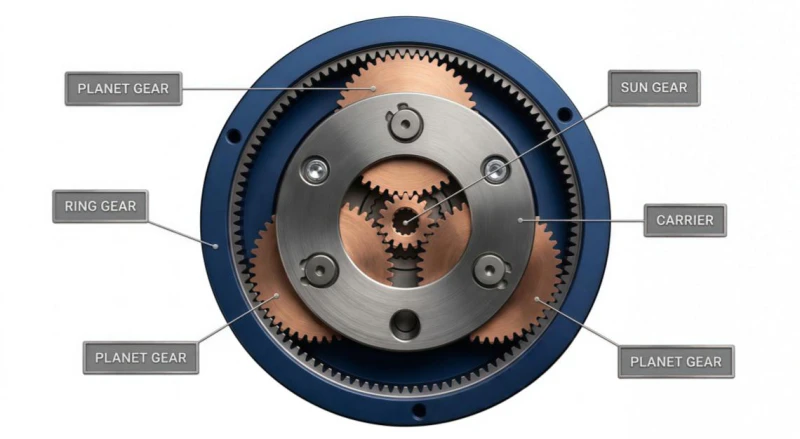 Inline Planetary Gearbox Structure
