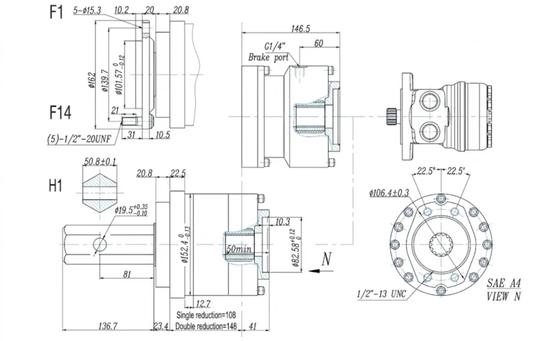 Model 3 Flanged Output Drives Planetary Gearbox structure