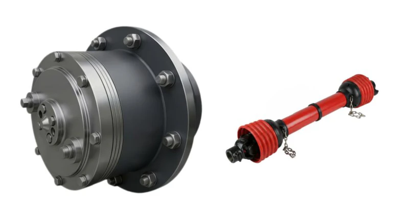 PTO shaft connected to Model 4 Flanged Output Drives Planetary Gearbox